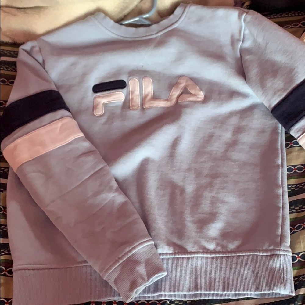 a FILA sweater